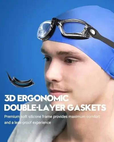 Vorshape Adult Swim Goggles 2 Pack No Leaking Goggles for Men Women Youth | Anti-Fog UV Protection Mirrored Swimming Glasses - VORSHAPE (1)