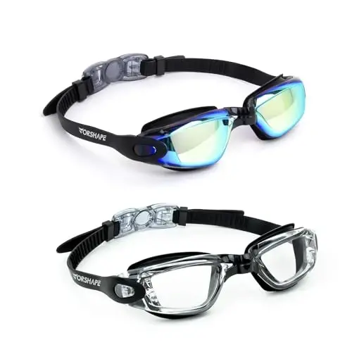 Vorshape Adult Swim Goggles 2 Pack No Leaking Goggles for Men Women Youth | Anti-Fog UV Protection Mirrored Swimming Glasses 