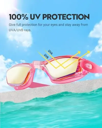 Vorshape Swim Goggles 2 Pack Anti Fog Swimming Goggles, No Leaking UV Protection Pool Goggles for Adult Men Women Youth - VORSHAPE (1)