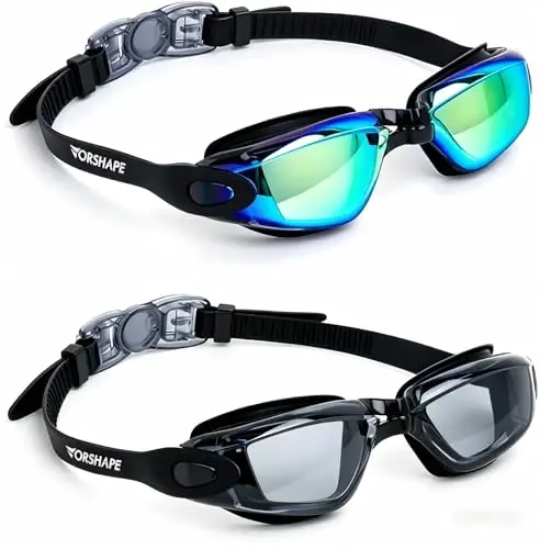 Vorshape Adult Swim Goggles 2 Pack Anti Fog Swimming Goggles, No Leaking UV Protection Pool Goggles for Men Women Youth - VORSHAPE