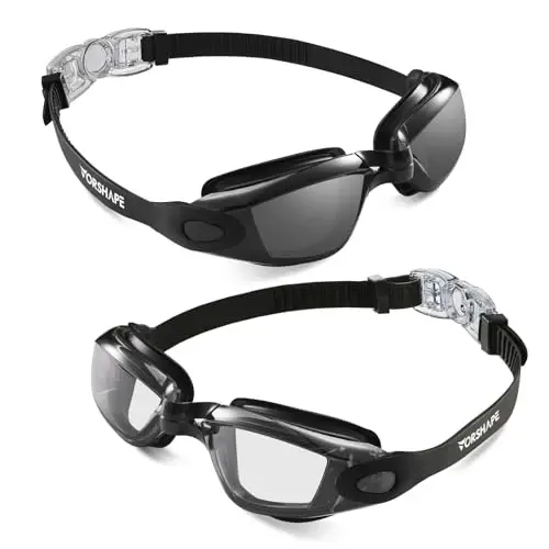 Vorshape Swim Goggles 2 Pack Anti Fog Swimming Goggles, No Leaking UV Protection Pool Goggles for Adult Men Women Youth - 1
