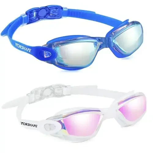 Vorshape Swim Goggles 2 Pack Anti Fog Swimming Goggles, No Leaking UV Protection Pool Goggles for Adult Men Women Youth ﻿ 