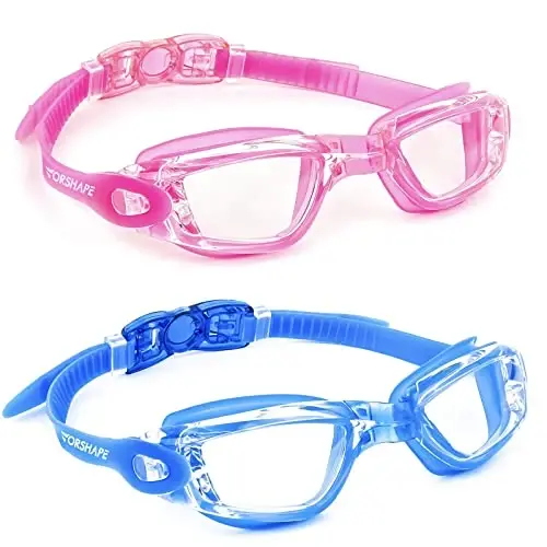 Vorshape Swim Goggles 2 Pack Anti Fog Swimming Goggles, No Leaking UV Protection Pool Goggles for Adult Men Women Youth - 1
