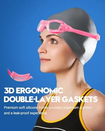 Vorshape Swim Goggles 2 Pack Anti Fog Swimming Goggles, No Leaking UV Protection Pool Goggles for Adult Men Women Youth - 4