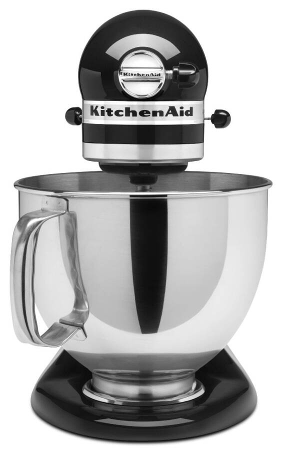 Восстановленный KitchenAid RRK150 5-квартовый стационарный миксер серии Artisan с наклонной головкой, черный оникс (восстановленный) - 2