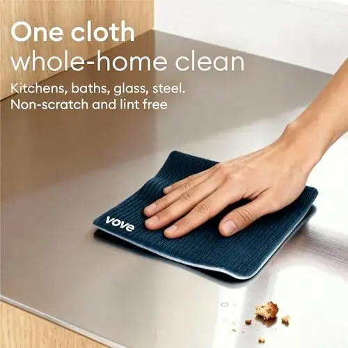 Vove Swedish Dishcloths 5-Pack, Botanical Garden - FSC Certified Cellulose & Cotton, Oeko-TEX Standard 100, Reusable Washable Kitchen Cleaning Cloths, Eco Friendly Floral Design - 6