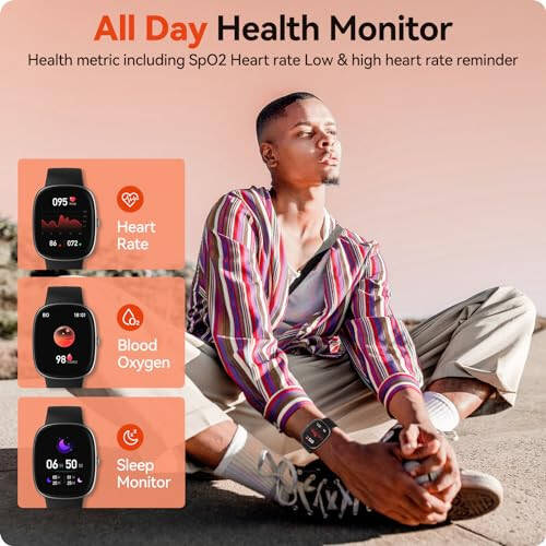 VPSTAY Fitness Tracker soati, 24/7 yurak urishi, qon kislorod miqdori va uyqu monitoringi, 1.69