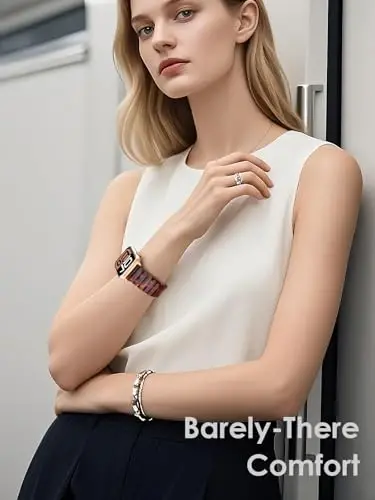 V.R.HOPE Apple Watch Band for Series 11/10/9/8/7 38mm 40mm 41mm 42mm Fashion Lightweight Resin Dressy Strap for Women Bracelet Compatible with iWatch Series 6/5/4/3/2/1/SE (Tortoiseshell) - 5
