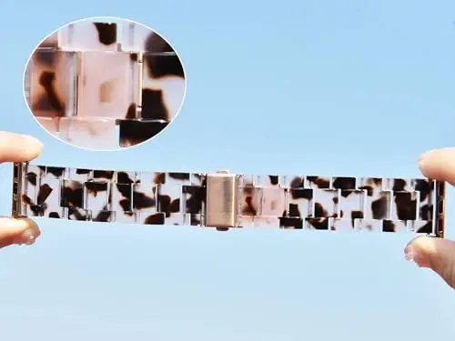 V.R.HOPE Ayollar uchun Apple Watch Band bilan mos keladigan smola soat tasmasi 42mm 44mm 45mm 46mm49mm Toshbaqa moda yengil bilaguzuk iWatch Series Ultra3/11/10/9/8/7/6/5/4/3/2/1/SE3 uchun (Toshbaqa Tilla gulli) - 4