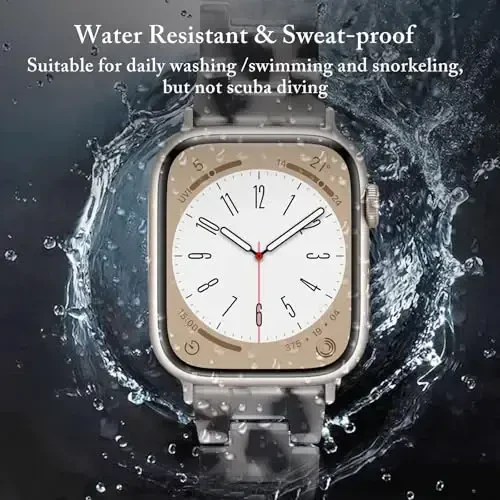 V.R.HOPE Ayollar uchun Apple Watch Band bilan mos keladigan smola tasmasi 42mm44mm45mm46mm49mm Yulduzli zamonaviy yengil bilaguzuk iWatch Series Ultra3/11/10/9/8/7/6/5/4/3/2/1/SE3 uchun (Siyoh oqi Yulduzli) - 3