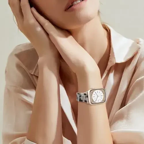 V.R.HOPE Ayollar uchun Apple Watch Band bilan mos keladigan smola tasmasi 42mm44mm45mm46mm49mm Yulduzli zamonaviy yengil bilaguzuk iWatch Series Ultra3/11/10/9/8/7/6/5/4/3/2/1/SE3 uchun (Siyoh oqi Yulduzli) - 6