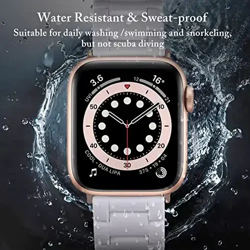 V.R.HOPE Resin Watch Band Compatible with Apple Watch Band for Women 42mm 44mm 45mm 46mm49mm Tortoise Fashion Lightweight Bracelet Strap for iWatch Series Ultra3/11/10/9/8/7/6/5/4/3/2/1/SE3 (White) - 4