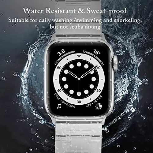 V.R.HOPE Resin Watch Band Compatible with Apple Watch Band for Women 38mm 40mm 41mm 42mm Fashion Lightweight Bracelet Strap for iWatch Series 11/10/9/8/7/6/5/4/3/2/1/SE3 (Clear) - 5