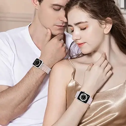 V.R.HOPE Resin Watch Band Compatible with Apple Watch Band for Women 38mm 40mm 41mm 42mm Fashion Lightweight Bracelet Strap for iWatch Series 11/10/9/8/7/6/5/4/3/2/1/SE3 (Clear) - 2