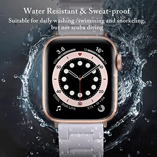 V.R.HOPE Resin Watch Band Compatible with Apple Watch Band for Women 38mm 40mm 41mm 42mm Tortoise Fashion Lightweight Bracelet Strap for iWatch Series 11/10/9/8/7/6/5/4/3/2/1/SE3(White) - 3