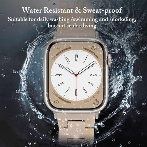 V.R.HOPE Resin Watch Band Compatible with Apple Watch Band for Women 42mm 44mm 45mm Tortoise Metal Buckle Wristband Bracelet Strap for iWatch Series 10 9 8 7 6 5 4 3 2 1 SE(Beige) - 3