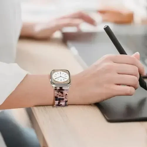 V.R.HOPE Rezina Soat Tasmasi Ayollar uchun Apple Soat Tasmasi bilan mos keladi 42mm 44mm 45mm 46mm49mm Toshbaqa Starlight Moda Yengil Bilaguzuk iWatch Series Ultra3/11/10/9/8/7/6/5/4/3/2/1/SE3 uchun (Toshbaqa starlight) - 4