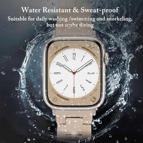 V.R.HOPE Rezindan tayyorlangan Apple Watch tasmasi ayollar uchun 38mm 40mm 41mm 42mm. Toshbaqa uslubidagi yengil bilaguzuk iWatch Series 11/10/9/8/7/6/5/4/3/2/1/SE3 uchun (Toshbaqa tilla rang) - 3