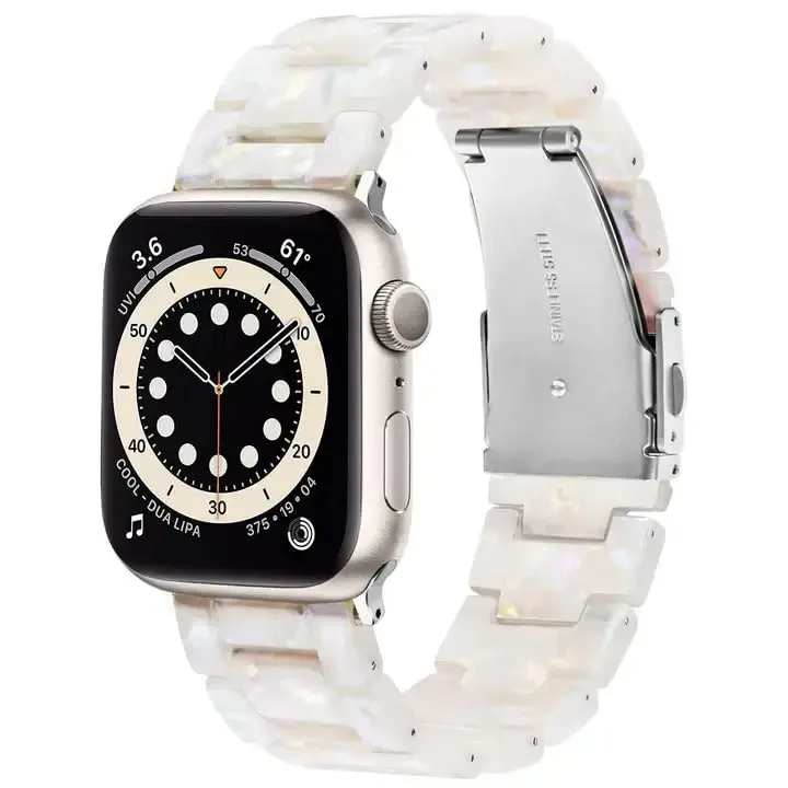 V.R.HOPE Rezindan yasalgan Apple Watch Band bilan mos keladigan ayollar uchun 38mm 40mm 41mm 42mm Starlight moda yengil bilaguzuk iWatch Series 11/10/9/8/7/6/5/4/3/2/1/SE3 (Fluoresan Oq) uchun tasmacha - 1