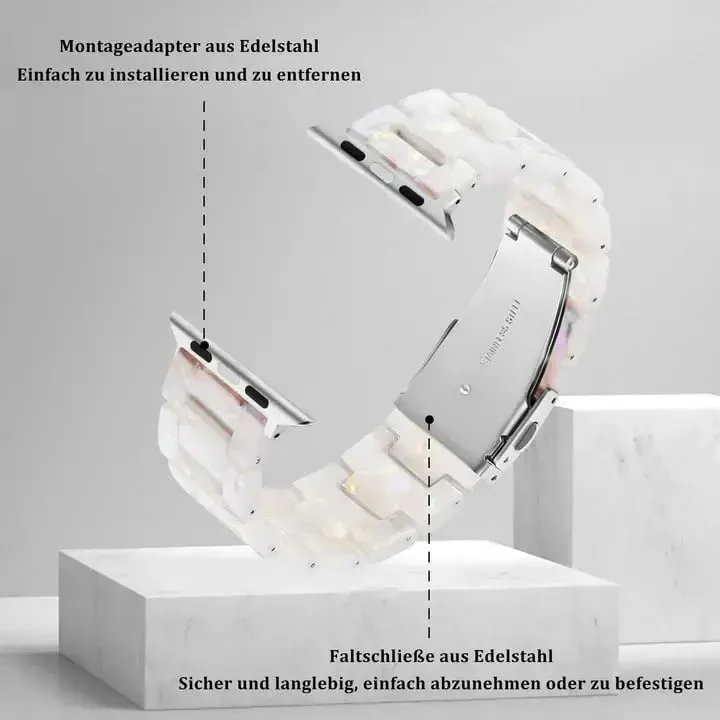 V.R.HOPE Rezindan yasalgan Apple Watch Band bilan mos keladigan ayollar uchun 38mm 40mm 41mm 42mm Starlight moda yengil bilaguzuk iWatch Series 11/10/9/8/7/6/5/4/3/2/1/SE3 (Fluoresan Oq) uchun tasmacha - 6