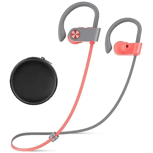 VRIFOZ Bluetooth eshitish vositasi, Bluetooth 5.3 IPX7 suv o'tkazmaydigan simsiz sport quloqchinlari, mashg'ulot zali uchun, shovqinni bekor qiluvchi mikrofonli 16 soatlik pleyer ishlaydigan quloqchinlar, HiFi Bass Stereo quloq ichidagi naushniklar - VRIFOZ