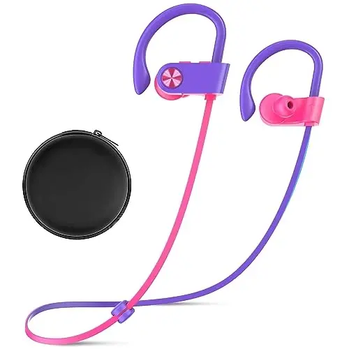 VRIFOZ Bluetooth Headphones, Bluetooth 5.3 IPX7 Waterproof Wireless Sports Earbuds for Workout Gym, 16 Hrs Playtime Running Headphones with Noise Cancelling Mic, HiFi Bass Stereo in-Ear Earphones - VRIFOZ