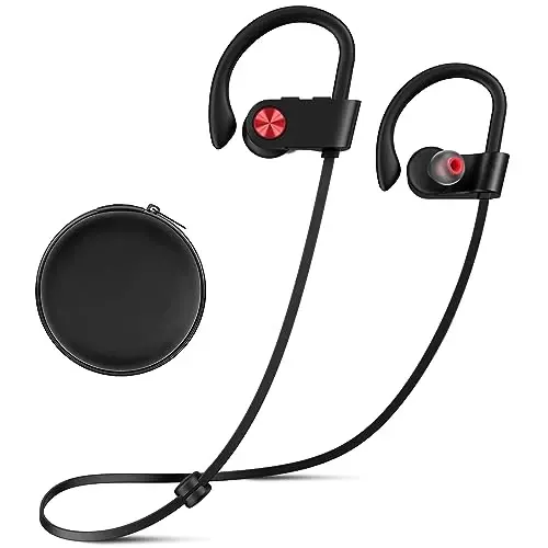 VRIFOZ Bluetooth naushniklari, Bluetooth 5.3 IPX7 suv o'tkazmaydigan simsiz sport quloqchinlari, mashg'ulot zali uchun, 16 soatlik o'yin vaqti, shovqinni bekor qiluvchi mikrofonli yugurish quloqchinlari, HiFi Bass Stereo quloq ichidagi naushniklar - VRIFOZ