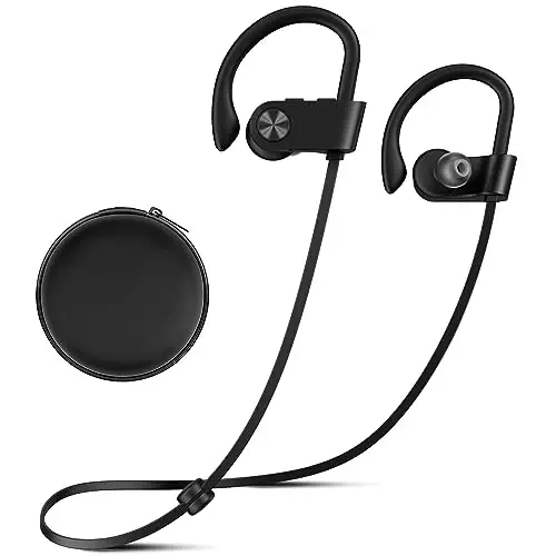 VRIFOZ Bluetooth quloqchinlari, Bluetooth 5.3 IPX7 suv o'tkazmaydigan simsiz sport quloqchinlari mashg'ulot zali uchun, shovqinni bekor qiluvchi mikrofoni bilan 16 soatlik musiqa tinglash vaqti, HiFi Bass Stereo quloq ichidagi naushniklar 