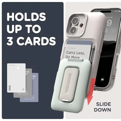 VRS DESIGN iPhone 16 Plus (2024) uchun Orb Case, Premium Kart Hamyon G'ilofi [3 ta karta] Bardoshli O'rnatilgan Stend Qopqog'i iPhone 16 Plus bilan mos (Binafsha) - 5