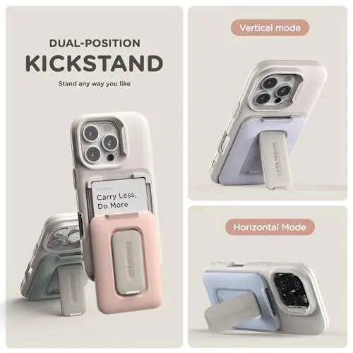 VRS DESIGN iPhone 16 Pro (2024) uchun Orb Case, Premium Kart Hamyon G'ilofi [3 ta Kart] Bardoshli O'rnatilgan Stend Qopqog'i iPhone 16 Pro (Pink Sand) bilan mos keladi - 6