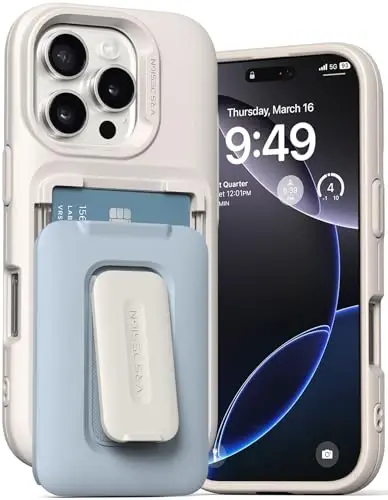 VRS DESIGN iPhone 16 Pro (2024) uchun Orb Case, Premium Kart Hamyon G'ilofi [3 ta karta] iPhone 16 Pro bilan mos keladigan chidamli o'rnatilgan stend qopqog'i (Cotton Blue) - 1