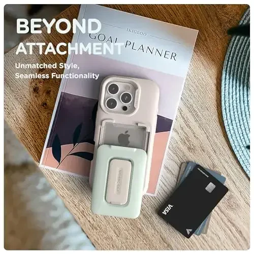 VRS DESIGN Orb Case for iPhone 16 Pro (2024), Premium Card Wallet Case [3 Cards] Durable Built-in Stand Cover Compatible with iPhone 16 Pro (Marine Green) - 4