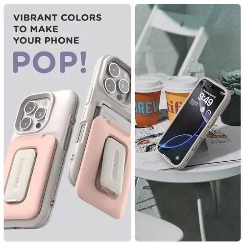 VRS DESIGN iPhone 16 Pro Max (2024) uchun Orb Case, Premium Kartali Hamyon G'ilofi [3 Kartalik] Mustahkam O'rnatilgan Stend Qopqog'i iPhone 16 Pro Max bilan mos (Mat Qora) - 4