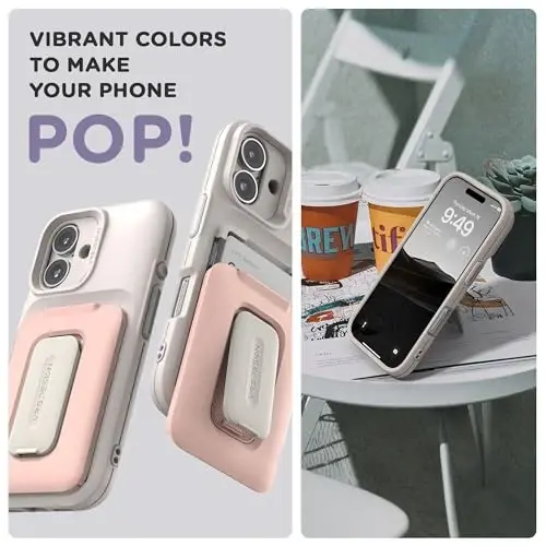 VRS DESIGN Orb Case for iPhone 16 Plus (2024), Premium Card Wallet Case [3 Cards] Durable Built-in Stand Cover Compatible with iPhone 16 Plus (Purple) - VRS DESIGN (1)