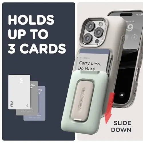 VRS DESIGN Orb Case for iPhone 16 Pro (2024), Premium Card Wallet Case [3 Cards] Durable Built-in Stand Cover Compatible with iPhone 16 Pro (Pink Sand) - 4