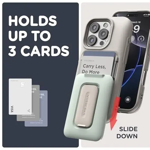 VRS DESIGN Orb Case for iPhone 16 Pro Max (2024), Premium Card Wallet Case [3 Cards] Durable Built-in Stand Cover Compatible with iPhone 16 Pro Max (Marine Green) - VRS DESIGN (1)