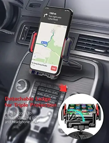 VSSMSSA Cell Phone Holder for Car, CD Slot Mount, One-Handed Operation, Compatible with iPhone14 13 12 Mini 11 Pro XR XS MAX Galaxy S20 S20+ S10 Red - 6
