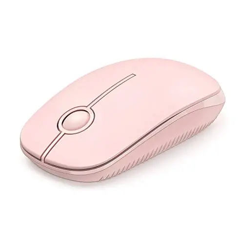VssoPlor Wireless Mouse, 2.4G Slim Portable Computer Laptop Mouse with Nano Receiver Quiet Silent Optical Mice for Notebook, PC, Laptop, Computer-Pure Pink - 1