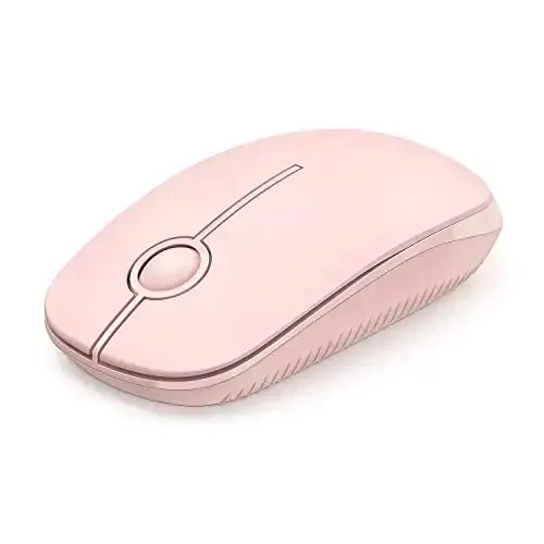VssoPlor Wireless Mouse, 2.4G Slim Portable Computer Laptop Mouse with Nano Receiver Quiet Silent Optical Mice for Notebook, PC, Laptop, Computer-Pure Pink - VSSOPLOR