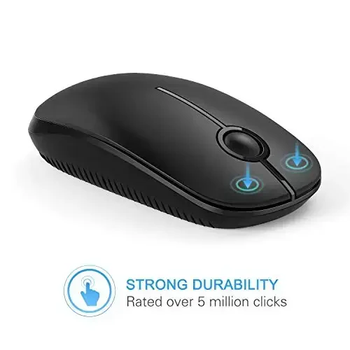 VssoPlor Wireless Mouse, 2.4G Slim Portable Computer Laptop Mouse with Nano Receiver Quiet Silent Optical Mice for Notebook, PC, Laptop, Computer-Black - VSSOPLOR (1)