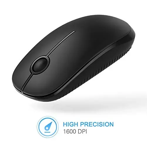 VssoPlor Wireless Mouse, 2.4G Slim Portable Computer Laptop Mouse with Nano Receiver Quiet Silent Optical Mice for Notebook, PC, Laptop, Computer-Black - 5
