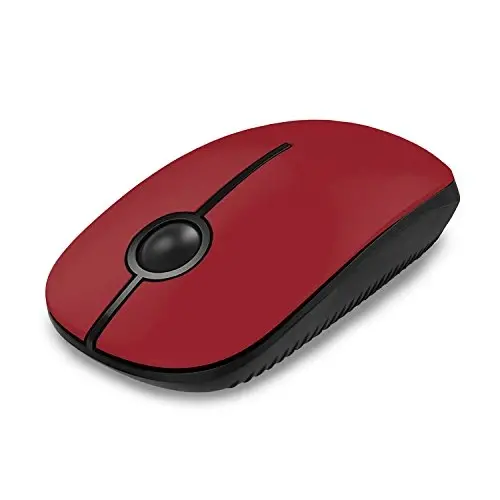 VssoPlor Wireless Mouse, 2.4G Slim Portable Computer Laptop Mouse with Nano Receiver Quiet Silent Optical Mice for Notebook, PC, Laptop, Computer-Black and Red - 1