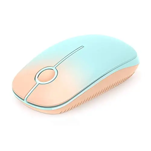 VssoPlor Wireless Mouse, 2.4G Slim Portable Computer Mice with Nano Receiver for Notebook, PC, Laptop, Computer (Orange to Green) - 1