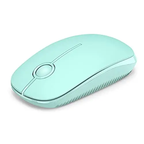 VssoPlor Wireless Mouse, 2.4G Slim Portable Computer Mice with Nano Receiver for Notebook, PC, Laptop, Computer (Mint Green) 