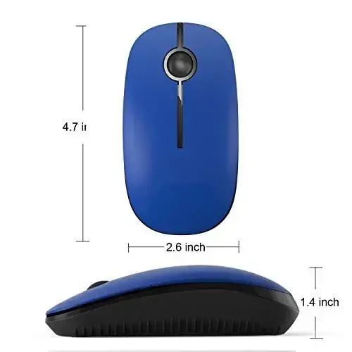 VssoPlor Wireless Mouse, 2.4G Slim Portable Computer Mice with Nano Receiver for Notebook, PC, Laptop, Computer-Black Blue - 6