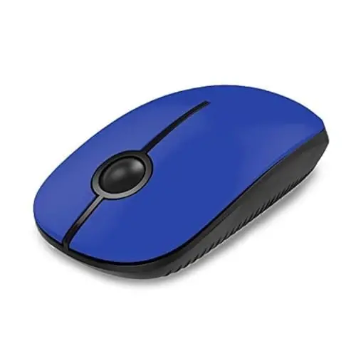 VssoPlor Wireless Mouse, 2.4G Slim Portable Computer Mice with Nano Receiver for Notebook, PC, Laptop, Computer-Black Blue - 1