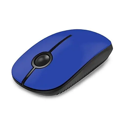 VssoPlor Wireless Mouse, 2.4G Slim Portable Computer Mice with Nano Receiver for Notebook, PC, Laptop, Computer-Black Blue - 2
