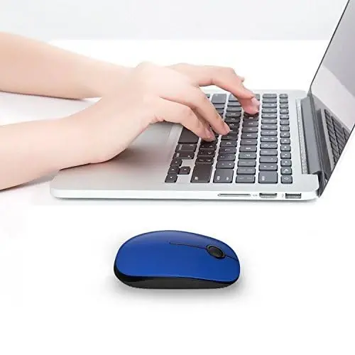 VssoPlor Wireless Mouse, 2.4G Slim Portable Computer Mice with Nano Receiver for Notebook, PC, Laptop, Computer-Black Blue - 5