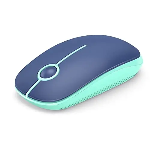 VssoPlor Wireless Mouse, 2.4G Slim Portable Computer Laptop Mouse with Nano Receiver Quiet Silent Optical Mice for Notebook, PC, Laptop, Computer-Blue and Green - VSSOPLOR