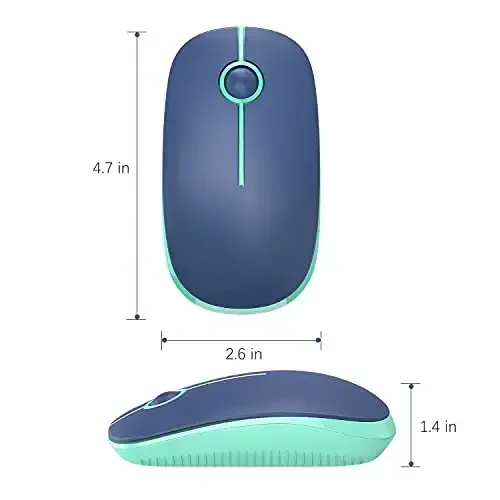 VssoPlor Wireless Mouse, 2.4G Slim Portable Computer Laptop Mouse with Nano Receiver Quiet Silent Optical Mice for Notebook, PC, Laptop, Computer-Blue and Green - 7